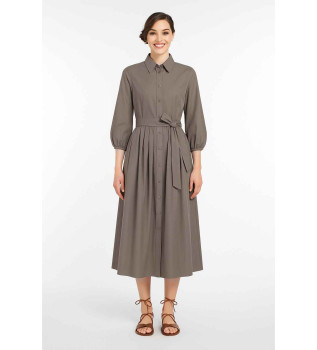 Vestido de camisa castanho Catone