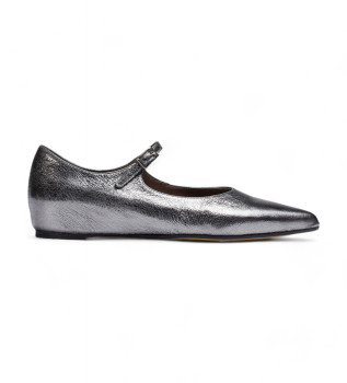 Chaussures en cuir A-3811 argent