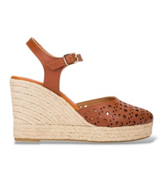 Usnjene espadrile Pilar 05 Rjava