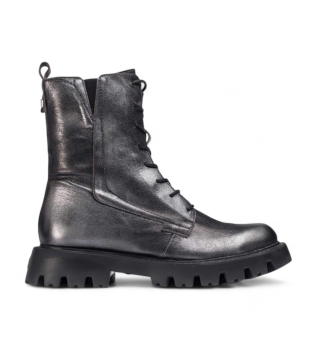 Silver Camila Leather Ankle Boots