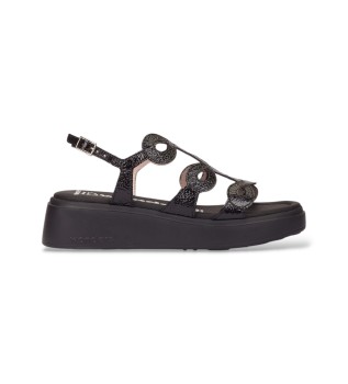 Infinity Flow Leder Sandalen schwarz