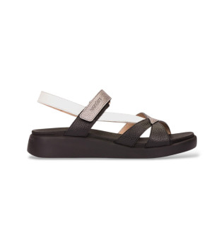 Sandales crois�es multicolores noires