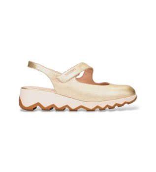 Golden Look Leder Sandalen