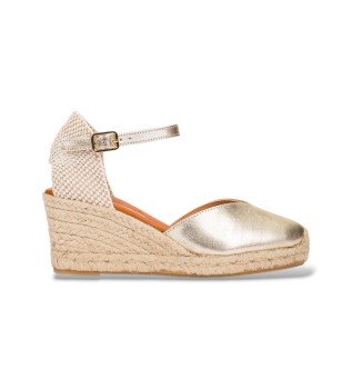 Espadrilles compens�es dor�es