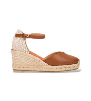 Espadrilles aus braunem Glattleder