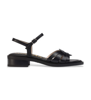 Giovanna Leren Sandalen zwart