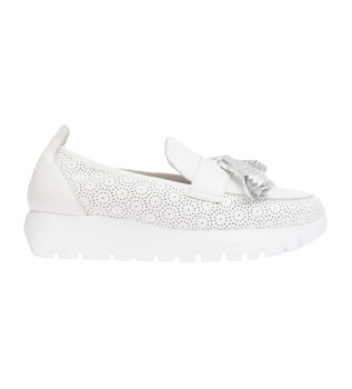 Leather moccasins Materia white