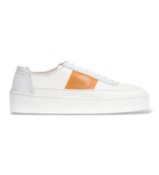 Baskets en Cuir à lacets Blanc