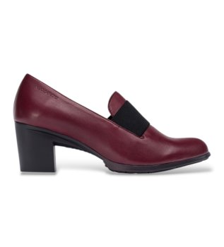 Burgundy Elastic Leather Shoes