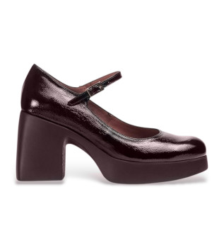 Damen kastanienbraune Lederschuhe