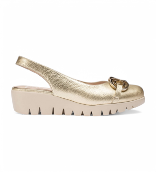Gale gold leather shoes Destalonados Gale