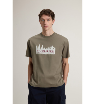 Pure cotton T-shirt with green logo