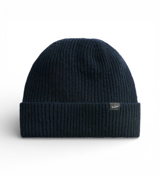 Navy wool blend cap