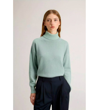 Pull  col roul en mlange vert