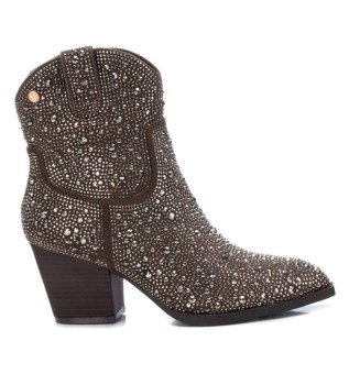 Enkellaarsjes 141723 taupe - hakhoogte: 7cm