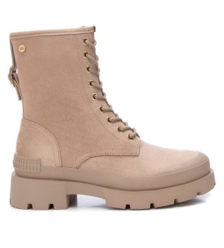 Bottines en daim beige