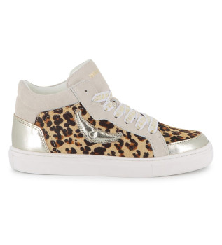 Sneakers alte in pelle beige