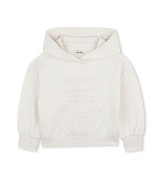 Sweat  capuche blanc cass