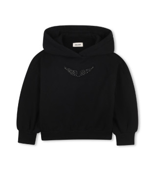 Črna jopica s kapuco