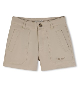 Twill shorts beige