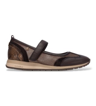 Sapatilhas de Pele 164353 marrom