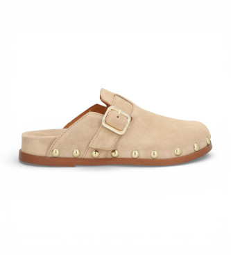 Alpe Alive beige Lederclogs