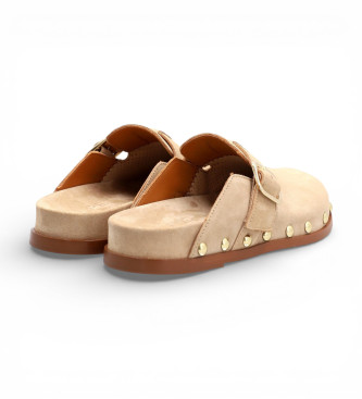 Alpe Alive beige Lederclogs