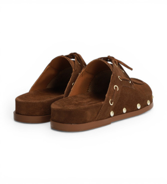 Alpe Zuecos de Piel Alive marr�n