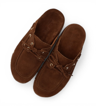 Alpe Zuecos de Piel Alive marr�n
