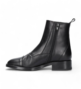 Alpe Botins de couro Couture preto