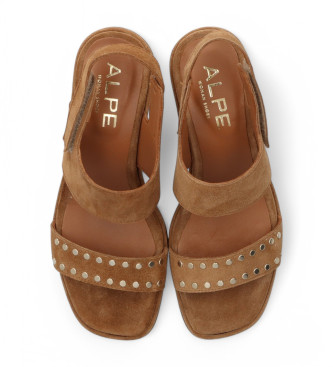 Alpe Brown Sena Leather Sandals