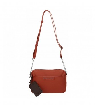 Pepe Jeans Piere double compartment shoulder bag red