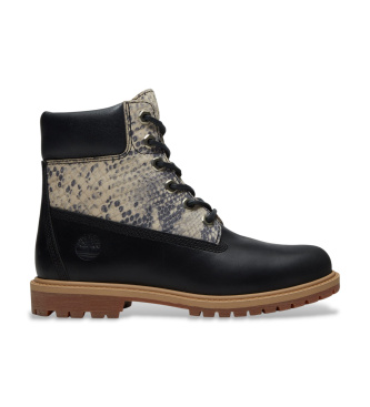 Timberland Stivali in pelle nera di alta qualit� da 6 pollici