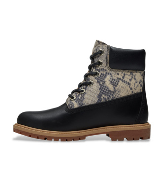 Timberland Stivali in pelle nera di alta qualit� da 6 pollici