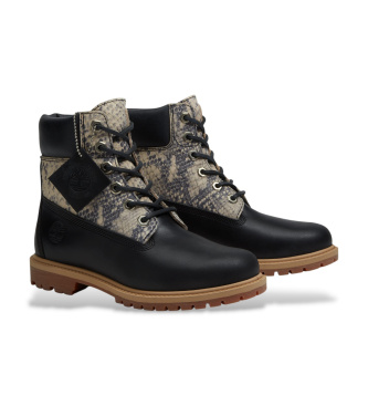 Timberland Stivali in pelle nera di alta qualit� da 6 pollici