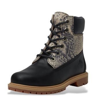 Timberland Stivali in pelle nera di alta qualit� da 6 pollici