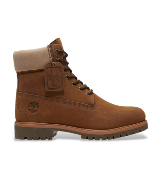 Timberland 6-calowe skórzane buty Premium, wodoodporne, brązowe