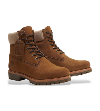 Timberland 6-calowe skórzane buty Premium, wodoodporne, brązowe