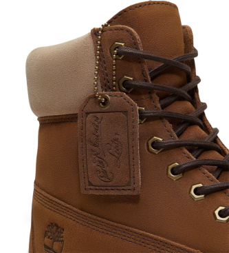 Timberland 6-calowe skórzane buty Premium, wodoodporne, brązowe