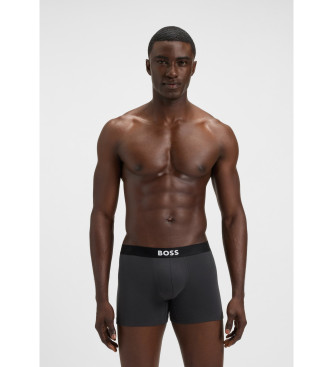 BOSS Confezione da 3 boxer neri, grigi, blu