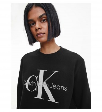 Calvin Klein Jeans Felpa nera con monologo Core
