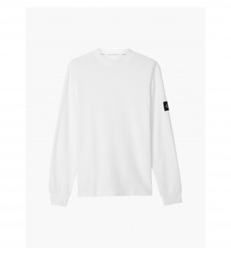 Calvin Klein T-shirt manica lunga Badge Monologo bianca