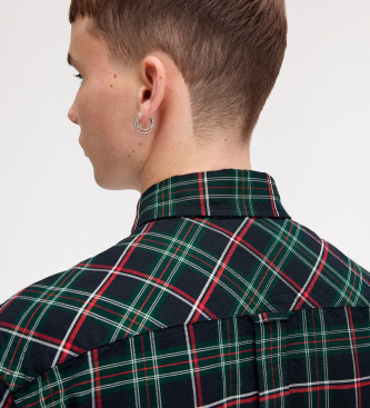 Fred Perry Chemise à carreaux tartan Fred Perry marine, verte