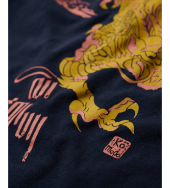 Superdry Tight-fitting tank top x Komodo Kailash Dragon navy