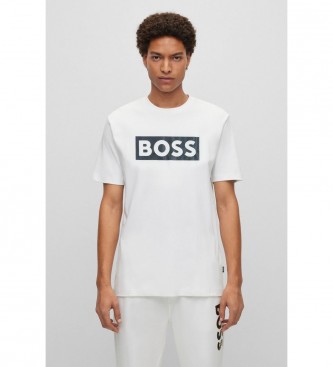 BOSS T-shirt branca com o logotipo do chefe