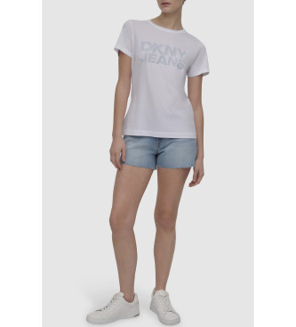 DKNY T-shirt jeansowy biały