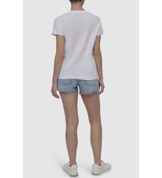 DKNY T-shirt jeansowy biały