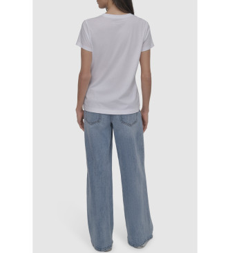 DKNY T-shirt jeansowy biały