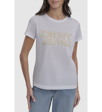 DKNY T-shirt jeansowy biały