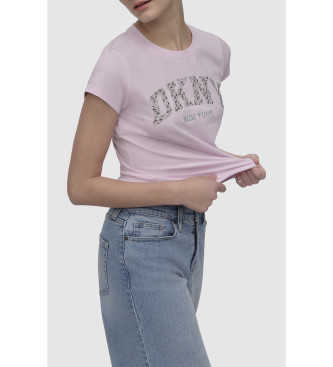 DKNY T-shirt  perles rose